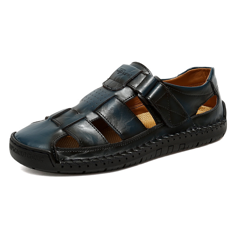 👞PROMO FLASH 50%🌊Sandales Plage Homme Bout Fermé – Respirantes, Coussinées, Velcro, 3 Couleurs, 11 Pointures, Idéales Plage & Ville 🏖️