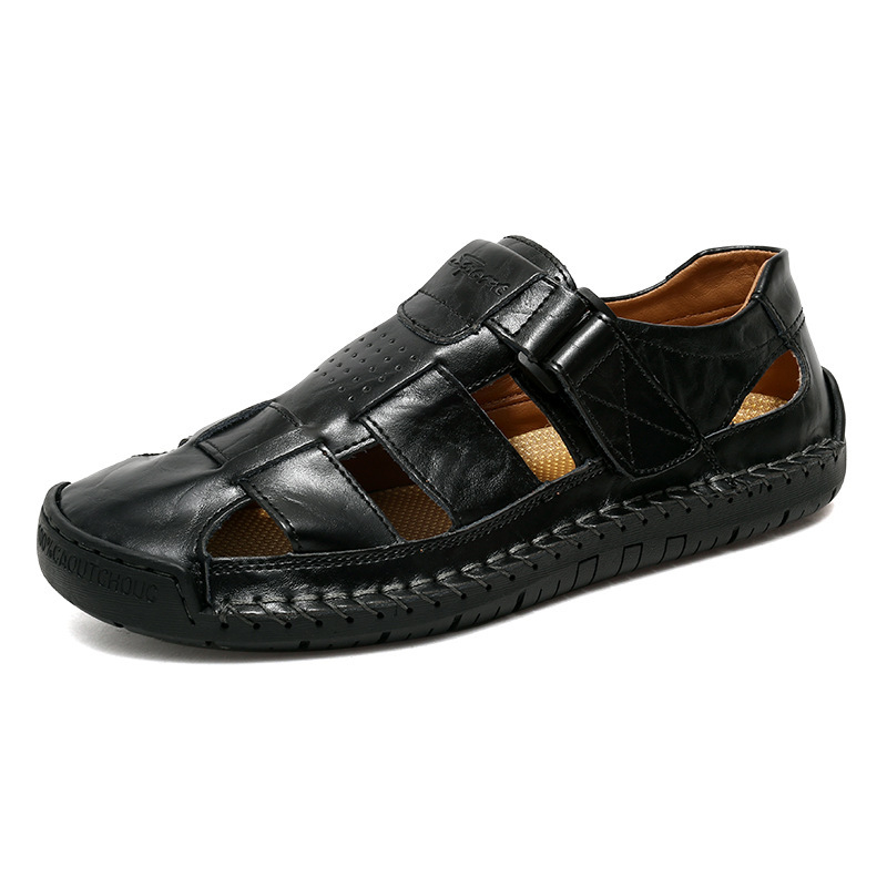 👞PROMO FLASH 50%🌊Sandales Plage Homme Bout Fermé – Respirantes, Coussinées, Velcro, 3 Couleurs, 11 Pointures, Idéales Plage & Ville 🏖️