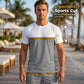 🏖️PROMO FLASH 50%👕Ensemble Sport Été Homme Color-Block – T-shirt Respirant + Short Cordon, 2 Pièces, 8 Tailles, Idéal Plage & Sport🌴
