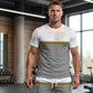 🏖️PROMO FLASH 50%👕Ensemble Sport Été Homme Color-Block – T-shirt Respirant + Short Cordon, 2 Pièces, 8 Tailles, Idéal Plage & Sport🌴
