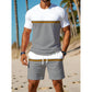 🏖️PROMO FLASH 50%👕Ensemble Sport Été Homme Color-Block – T-shirt Respirant + Short Cordon, 2 Pièces, 8 Tailles, Idéal Plage & Sport🌴