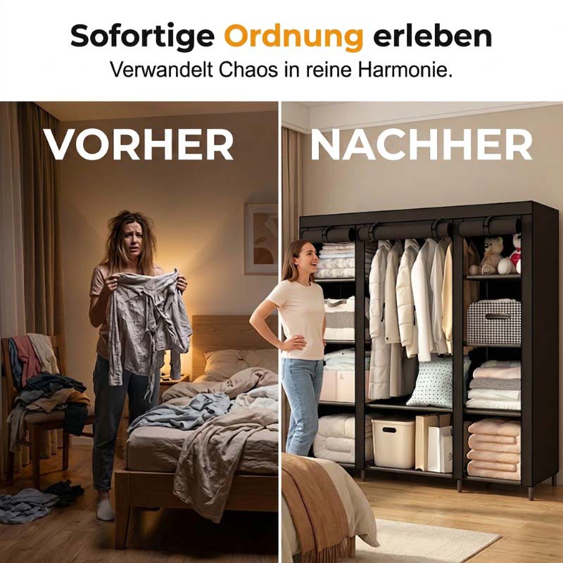 📦 50% DE RÉDUCTION! 🏠 Armoire Portable en Tissu – Acier, 3 tailles & montage facile – Idéale pour chambre & dressing ✨