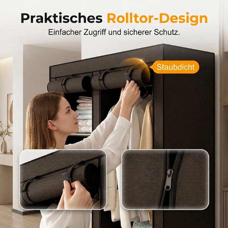 📦 50% DE RÉDUCTION! 🏠 Armoire Portable en Tissu – Acier, 3 tailles & montage facile – Idéale pour chambre & dressing ✨