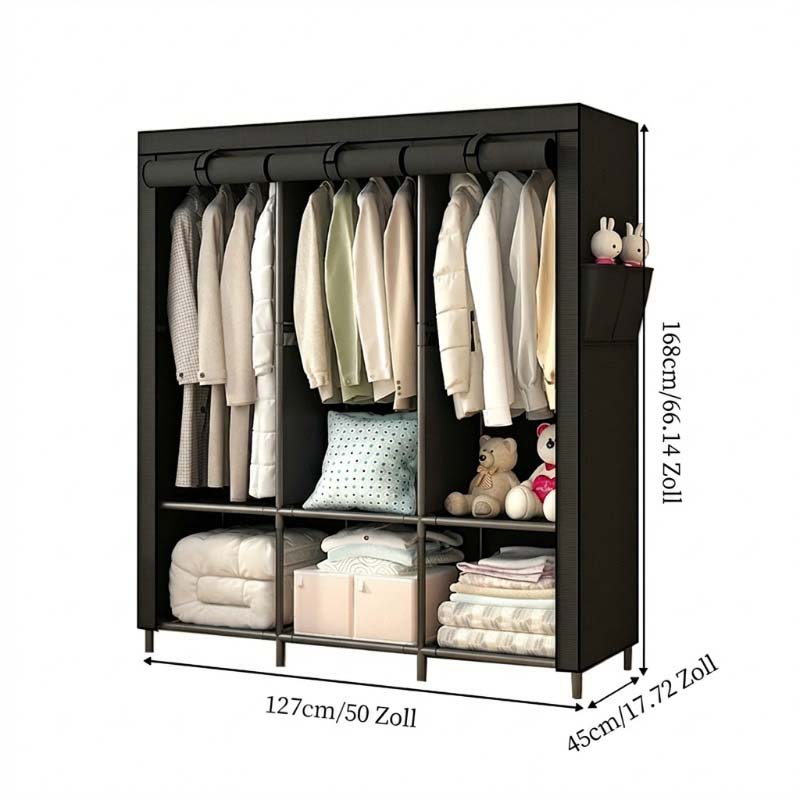 📦 50% DE RÉDUCTION! 🏠 Armoire Portable en Tissu – Acier, 3 tailles & montage facile – Idéale pour chambre & dressing ✨