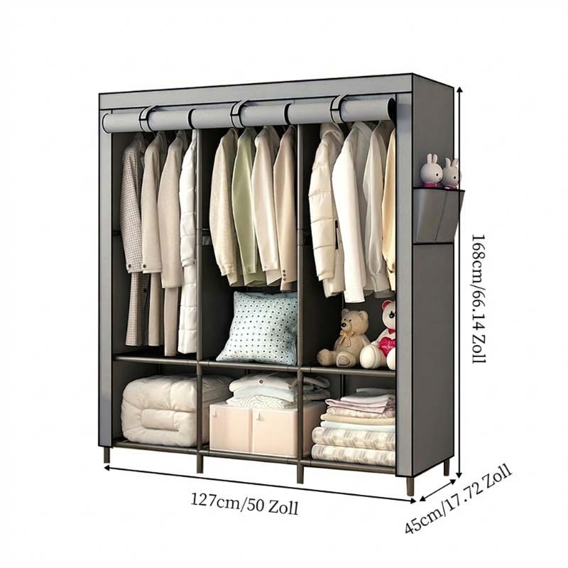 📦 50% DE RÉDUCTION! 🏠 Armoire Portable en Tissu – Acier, 3 tailles & montage facile – Idéale pour chambre & dressing ✨