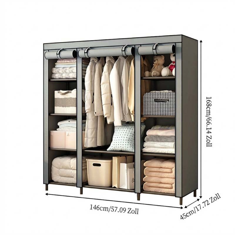 📦 50% DE RÉDUCTION! 🏠 Armoire Portable en Tissu – Acier, 3 tailles & montage facile – Idéale pour chambre & dressing ✨
