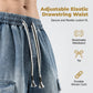 👖PROMO FLASH 50%🏙️Short Cargo Denim Ample Homme – Style Urbain, Poches Profondes, Ceinture Élastique, 3 Couleurs, Tailles M-3XL, Idéal Streetwear & Été🛹