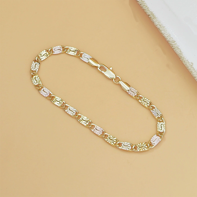 ⌚ PROMO LIMITÉE 50% DE RÉDUCTION ! 💥 Bracelet Maillons Tricolore – Or, Or Rose, Or Blanc – Look Moderne ✨