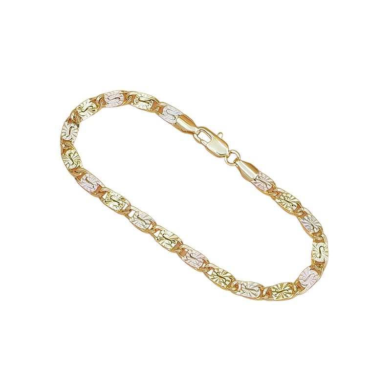 ⌚ PROMO LIMITÉE 50% DE RÉDUCTION ! 💥 Bracelet Maillons Tricolore – Or, Or Rose, Or Blanc – Look Moderne ✨