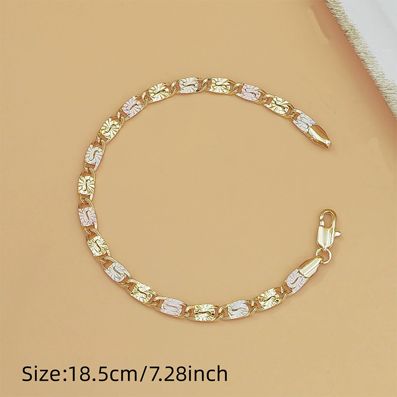 ⌚ PROMO LIMITÉE 50% DE RÉDUCTION ! 💥 Bracelet Maillons Tricolore – Or, Or Rose, Or Blanc – Look Moderne ✨