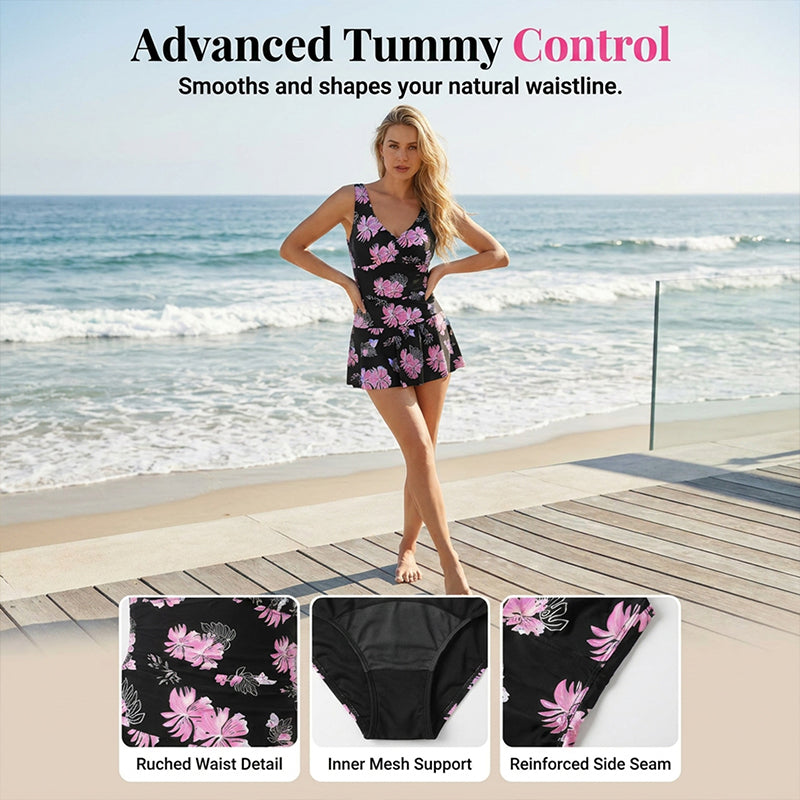 🌺PROMO FLASH 50%👙Maillot de Bain 1 Pièce Femme Imprimé Floral – Dos Nu, Coupe Galbante, Tissu Élastique, Pour Plage & Piscine 🌊