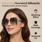 🕶️PROMO LIMITÉE 50% DE RÉDUCTION💥Lunettes Soleil Carrées Oversize Sans Monture – Verres Dégradés, Pailletés, Protection UV✨