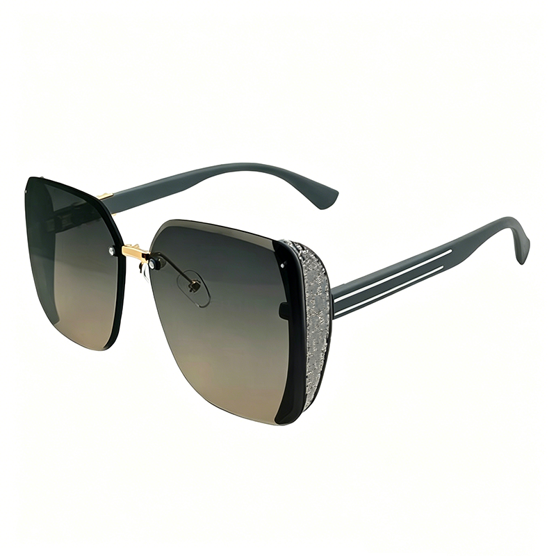 🕶️PROMO LIMITÉE 50% DE RÉDUCTION💥Lunettes Soleil Carrées Oversize Sans Monture – Verres Dégradés, Pailletés, Protection UV✨