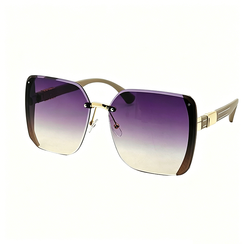 🕶️PROMO LIMITÉE 50% DE RÉDUCTION💥Lunettes Soleil Carrées Oversize Sans Monture – Verres Dégradés, Pailletés, Protection UV✨