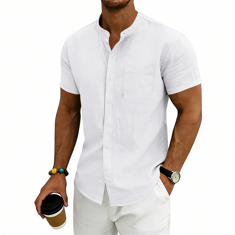 👔 50% DE RÉDUCTION 🌿 Chemise homme à manches courtes coupe ample unie – Coton respirant & coupe décontractée – Confort toute la journée – indispensable pour le travail, les week-ends ou les sorties 🧢🌸