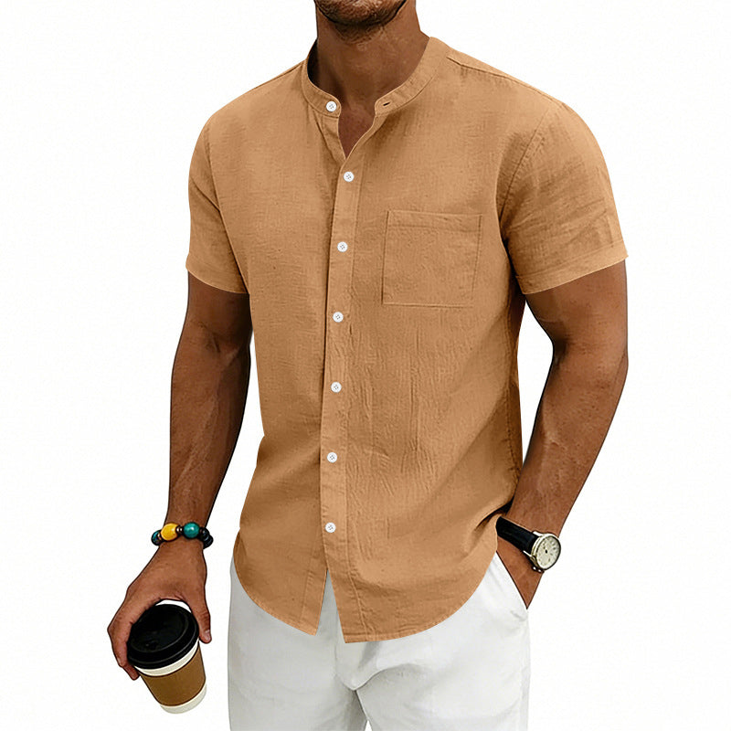 👔 50% DE RÉDUCTION 🌿 Chemise homme à manches courtes coupe ample unie – Coton respirant & coupe décontractée – Confort toute la journée – indispensable pour le travail, les week-ends ou les sorties 🧢🌸