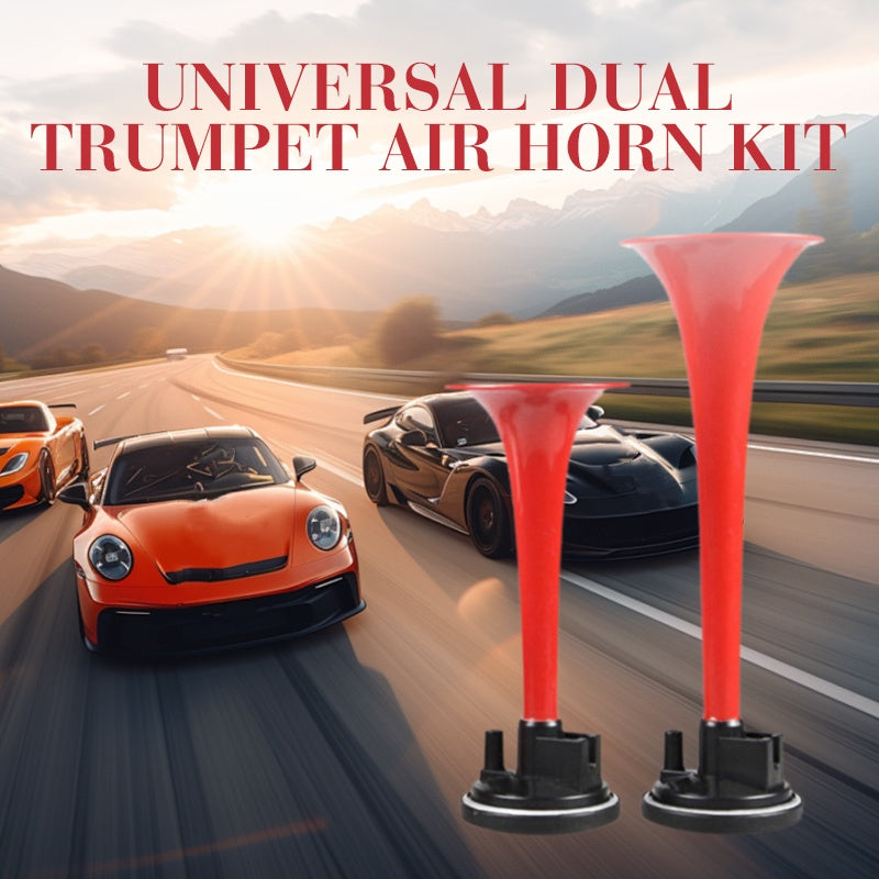 🎺 Avertisseur pneumatique double tube avec compresseur – son grave et puissant pour camion, bus, 4x4 et moto 🚛🔊