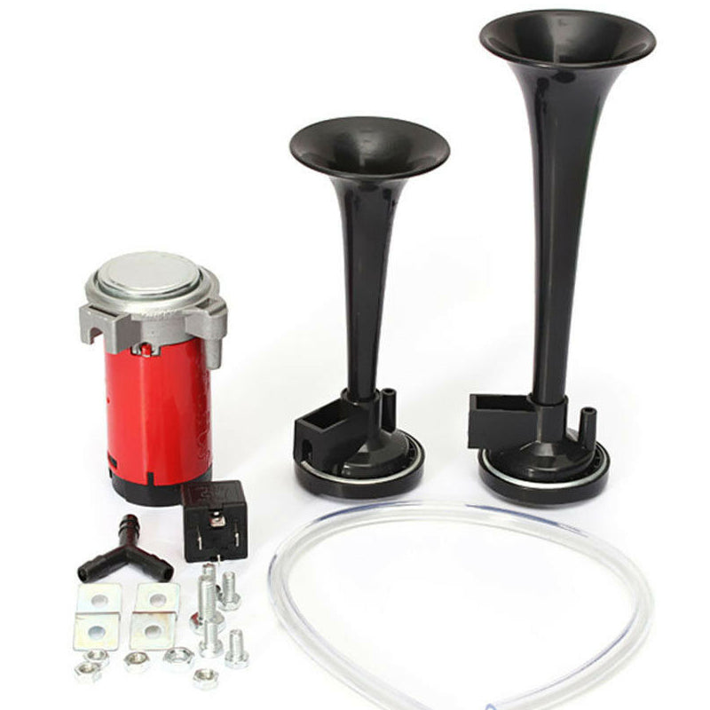 🎺 Avertisseur pneumatique double tube avec compresseur – son grave et puissant pour camion, bus, 4x4 et moto 🚛🔊