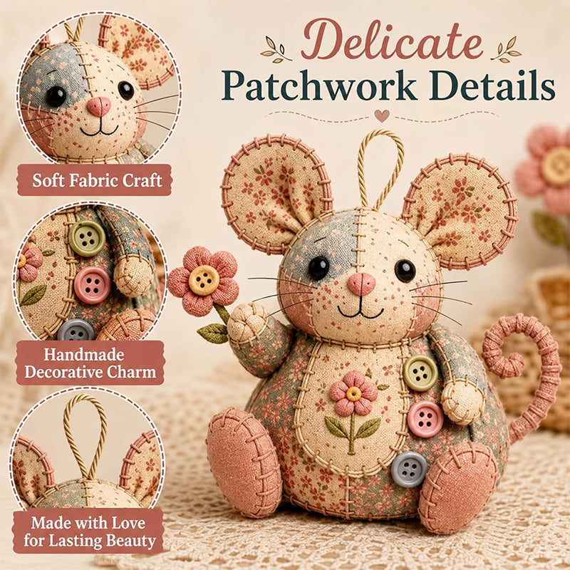 🐭✨ PROMO FLASH 50% ! Trousse à Couture Vintage Faite Main en Forme de Souris – Kit DIY Patchwork, 3 Coloris, Idéal Débutants & Passionnés 🧵