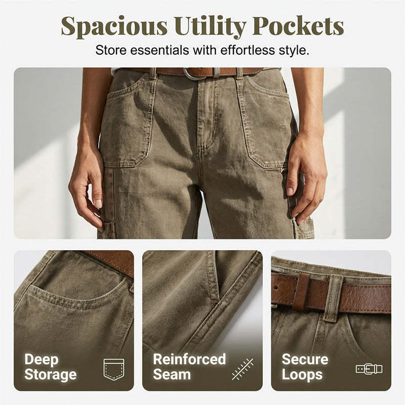 📢 Mi-saison : −50 % – ne ratez pas cette offre ! ⏰Capri cargo décontractées pour femme – pantalons 3/4 confortables avec multiples poches, parfaites pour le quotidien, les voyages et l'été ☀️
