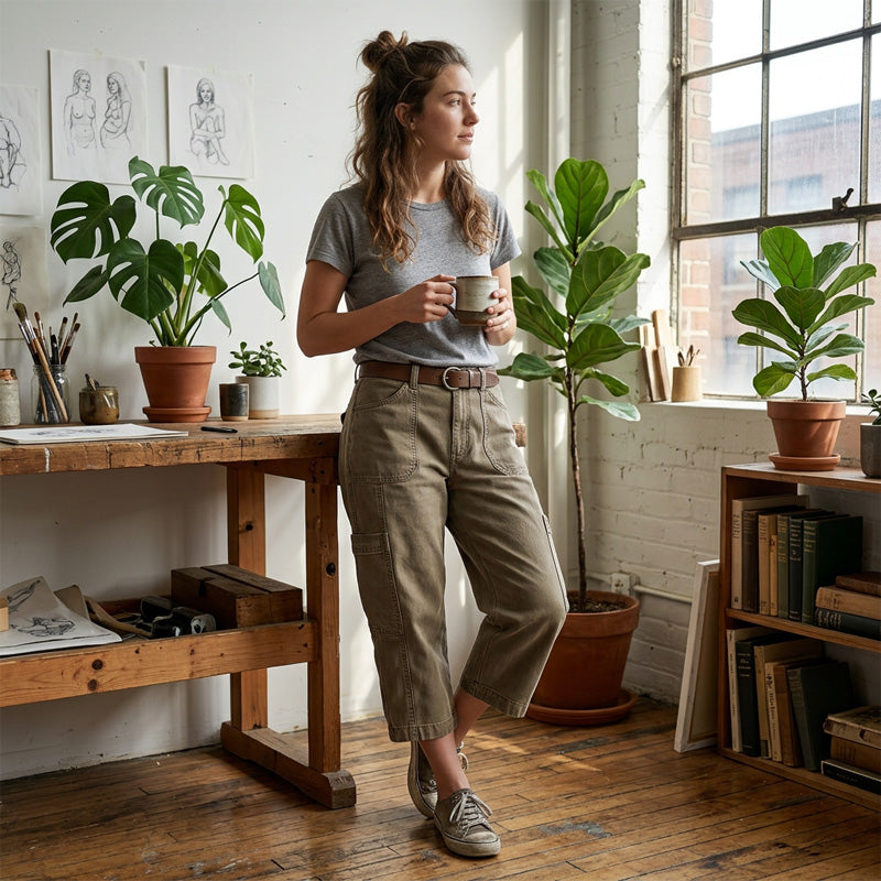 📢 Mi-saison : −50 % – ne ratez pas cette offre ! ⏰Capri cargo décontractées pour femme – pantalons 3/4 confortables avec multiples poches, parfaites pour le quotidien, les voyages et l'été ☀️