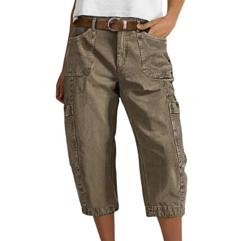 📢 Mi-saison : −50 % – ne ratez pas cette offre ! ⏰Capri cargo décontractées pour femme – pantalons 3/4 confortables avec multiples poches, parfaites pour le quotidien, les voyages et l'été ☀️