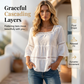 🌸💥 PROMO FLASH 50% ! Blouse Boho Col Carré – Dentelle Crochet, Manches Cloche, Respirante, 8 Couleurs, Tailles S-3XL, Idéale Été & Bohème ✨