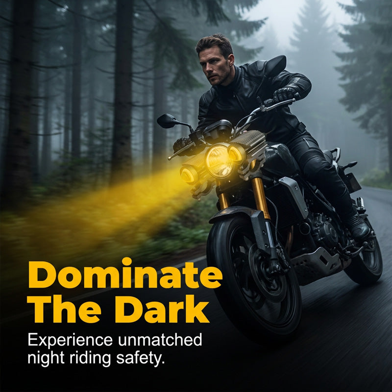 Projecteur LED universel pour moto – feu auxiliaire de conduite à double couleur