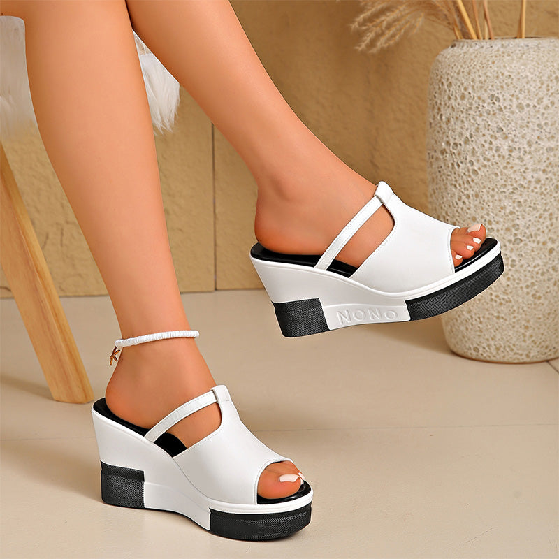 👡 PROMO LIMITÉE 50% DE RÉDUCTION ! 💥 Sandales Femme à Plateforme – Talon Compensé, Bout Ouvert, Semelle Mousse ✨