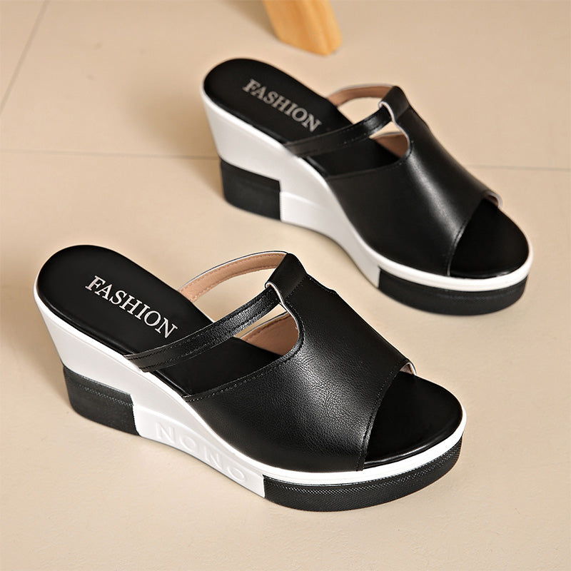 👡 PROMO LIMITÉE 50% DE RÉDUCTION ! 💥 Sandales Femme à Plateforme – Talon Compensé, Bout Ouvert, Semelle Mousse ✨
