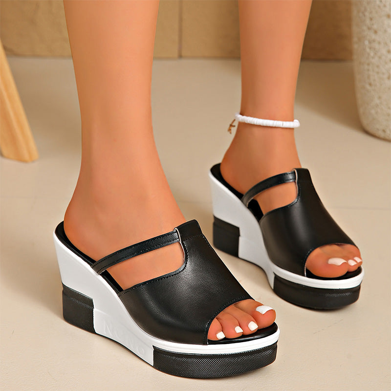👡 PROMO LIMITÉE 50% DE RÉDUCTION ! 💥 Sandales Femme à Plateforme – Talon Compensé, Bout Ouvert, Semelle Mousse ✨