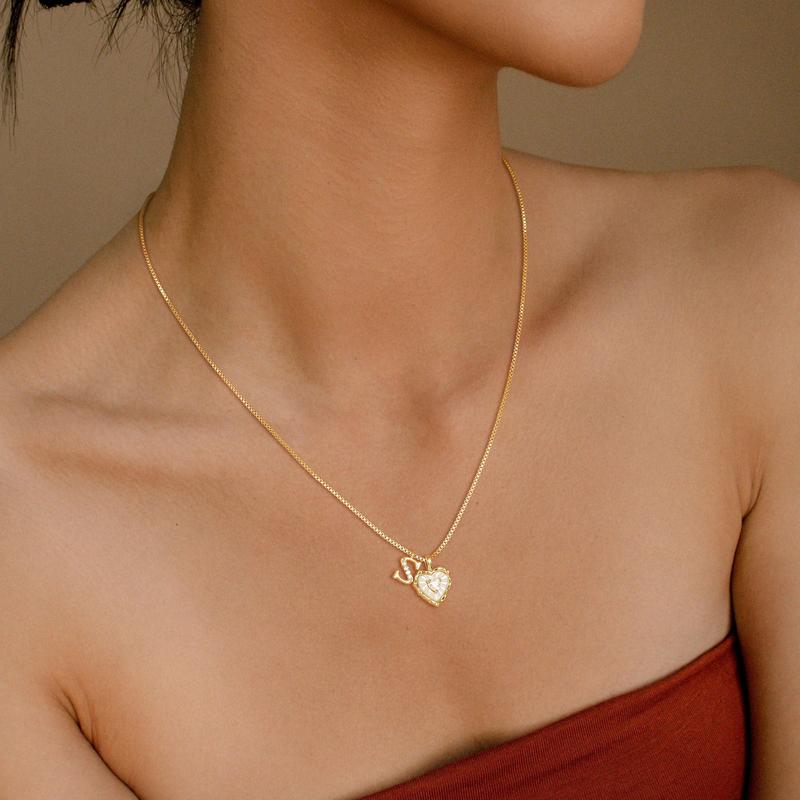 💎 PROMO LIMITÉE -50% ! ✨ Collier Micro Pavé Lettre & Cœur – Pendentif Initial A–Z, Chaîne Titane Anti-Rouille, Ajustable 45+5cm · Style Hip-Hop Romantique 💥