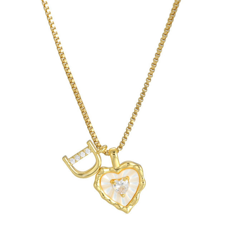 💎 PROMO LIMITÉE -50% ! ✨ Collier Micro Pavé Lettre & Cœur – Pendentif Initial A–Z, Chaîne Titane Anti-Rouille, Ajustable 45+5cm · Style Hip-Hop Romantique 💥