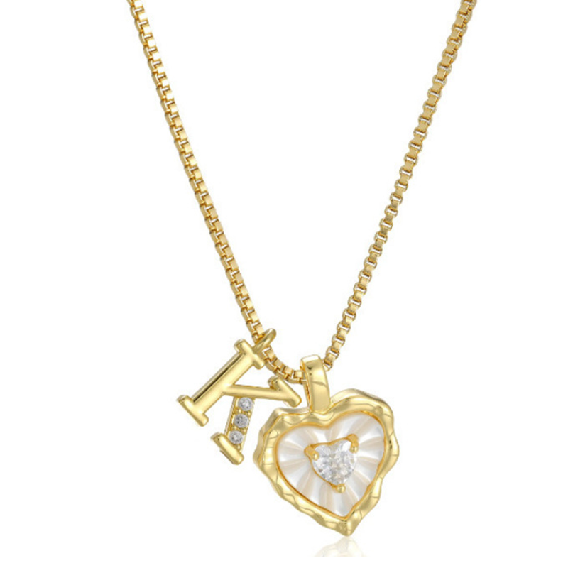 💎 PROMO LIMITÉE -50% ! ✨ Collier Micro Pavé Lettre & Cœur – Pendentif Initial A–Z, Chaîne Titane Anti-Rouille, Ajustable 45+5cm · Style Hip-Hop Romantique 💥