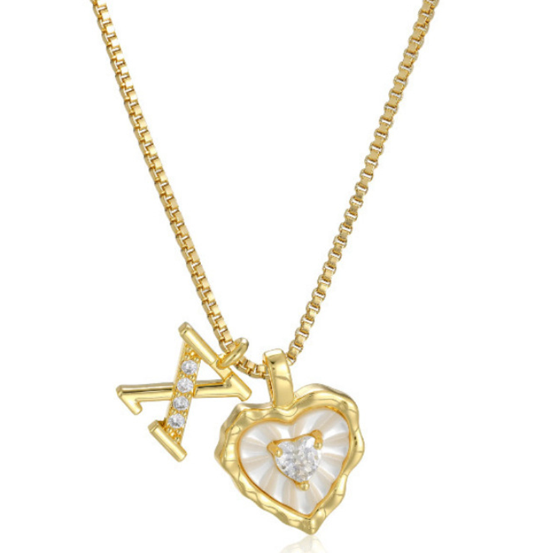 💎 PROMO LIMITÉE -50% ! ✨ Collier Micro Pavé Lettre & Cœur – Pendentif Initial A–Z, Chaîne Titane Anti-Rouille, Ajustable 45+5cm · Style Hip-Hop Romantique 💥