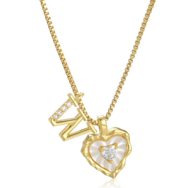 💎 PROMO LIMITÉE -50% ! ✨ Collier Micro Pavé Lettre & Cœur – Pendentif Initial A–Z, Chaîne Titane Anti-Rouille, Ajustable 45+5cm · Style Hip-Hop Romantique 💥