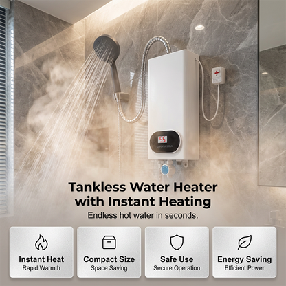 🔥 PROMO FLASH : 50% DE RÉDUCTION ! 💧 Chauffe-Eau Électrique Instantané Compact & Sûr – Design Ultra-Compact Sans Réservoir – Affichage LED Intelligent – Protection Anti-Fuite & Surchauffe – Idéal Sous Évier, Salle de Bain & Camping-Car 🏠