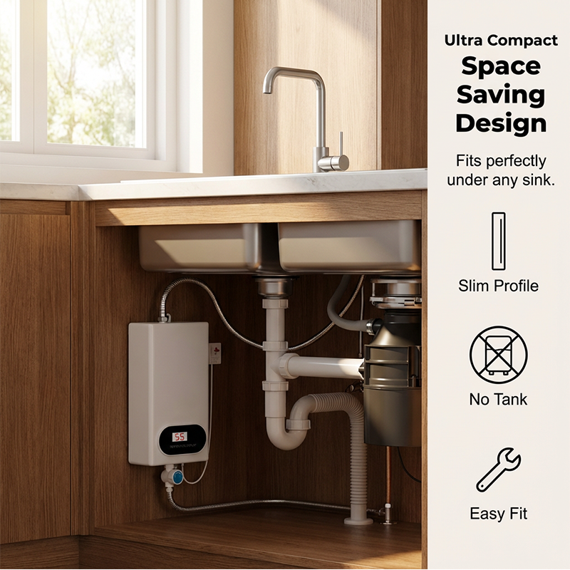 🔥 PROMO FLASH : 50% DE RÉDUCTION ! 💧 Chauffe-Eau Électrique Instantané Compact & Sûr – Design Ultra-Compact Sans Réservoir – Affichage LED Intelligent – Protection Anti-Fuite & Surchauffe – Idéal Sous Évier, Salle de Bain & Camping-Car 🏠