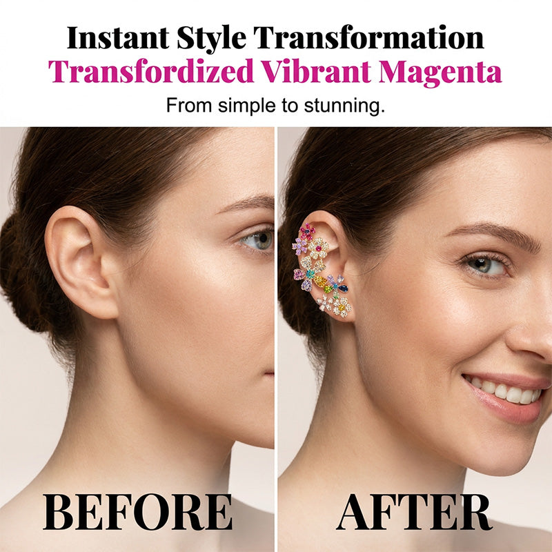 🌸50% MAINTENANT🌸Boucles d'Oreilles Grimpantes Florales Vibrantes pour Femme
