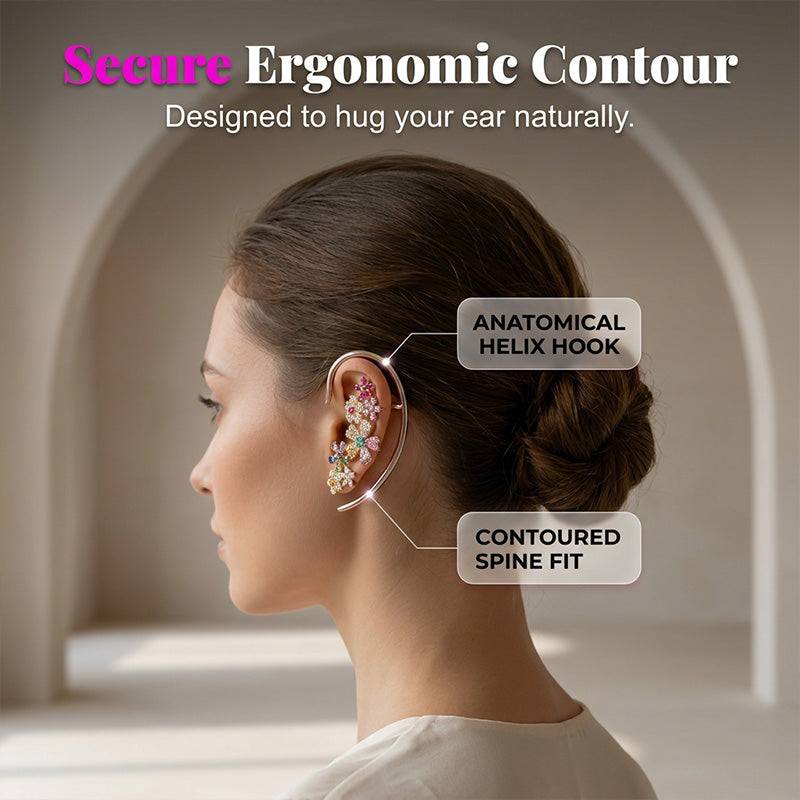 🌸50% MAINTENANT🌸Boucles d'Oreilles Grimpantes Florales Vibrantes pour Femme