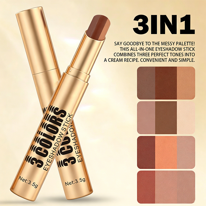💄 PROMO LIMITÉE -50% ! 🌈 Bâton Fard à Paupières Dégradé 3-en-1 – Embout Courbe, Longue Tenue Waterproof & Dégradé en 1 Seul Trait ✨