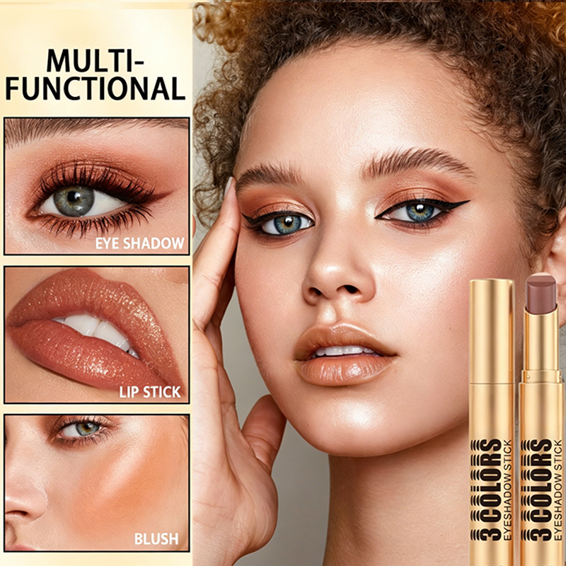 💄 PROMO LIMITÉE -50% ! 🌈 Bâton Fard à Paupières Dégradé 3-en-1 – Embout Courbe, Longue Tenue Waterproof & Dégradé en 1 Seul Trait ✨