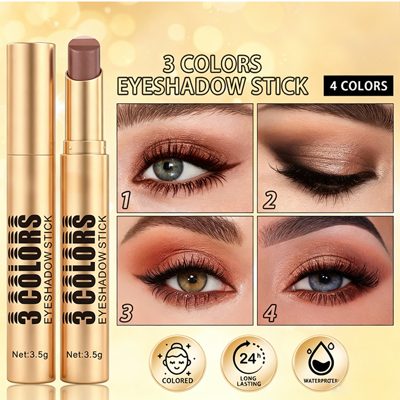 💄 PROMO LIMITÉE -50% ! 🌈 Bâton Fard à Paupières Dégradé 3-en-1 – Embout Courbe, Longue Tenue Waterproof & Dégradé en 1 Seul Trait ✨