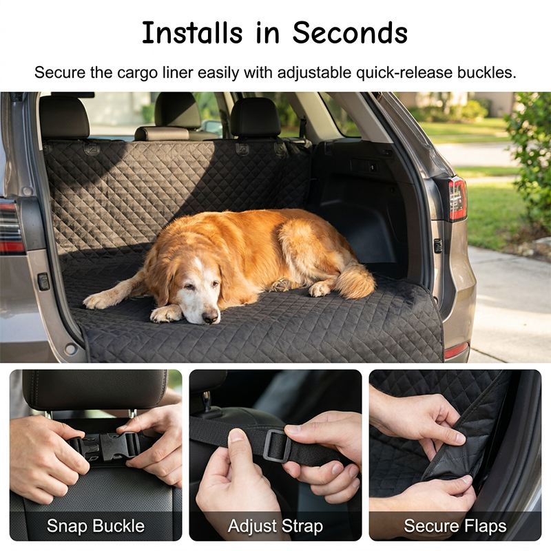 🚗50 % DE RÉDUCTION MAINTENANT⏰Tapis de coffre imperméable pour animaux de compagnie – Antidérapant et facile à nettoyer – Protège le coffre de la saleté, des taches et des poils – Idéal pour les chiens ou le matériel de plein air 🐕