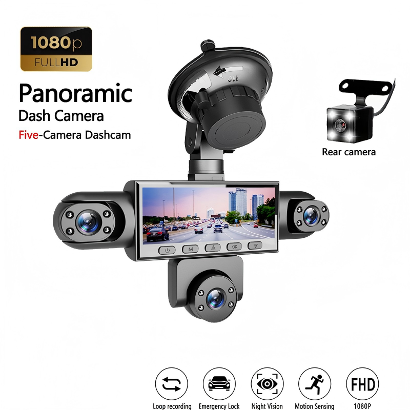 Dashcam Multi-Objectifs HD 1080P avec Vision Nocturne
