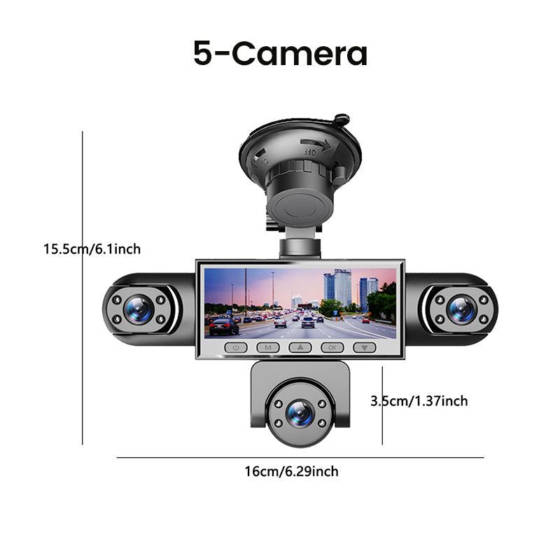 Dashcam Multi-Objectifs HD 1080P avec Vision Nocturne