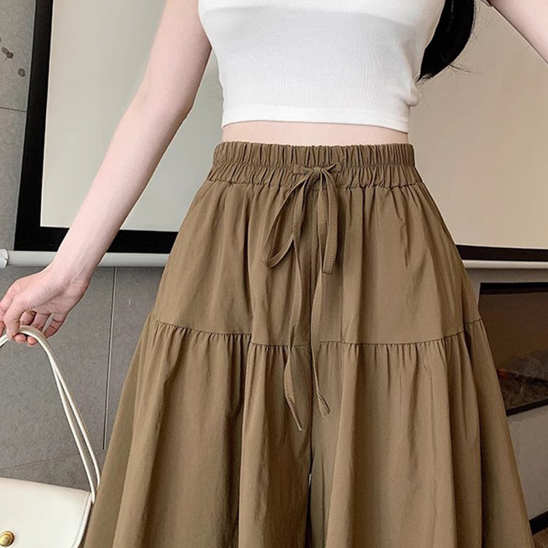 👗 PROMO LIMITÉE 50% DE RÉDUCTION ! 💥 Pantalon-Jupe Taille Haute Femme – Silhouette A, Poches, Ceinture Élastique ✨
