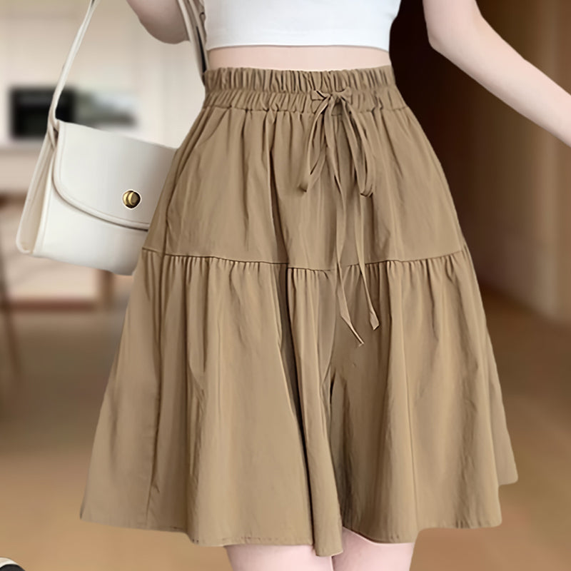 👗 PROMO LIMITÉE 50% DE RÉDUCTION ! 💥 Pantalon-Jupe Taille Haute Femme – Silhouette A, Poches, Ceinture Élastique ✨