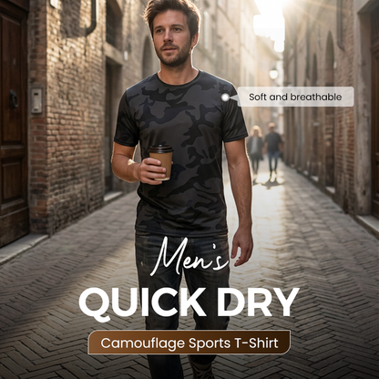👕 T-shirt Sport Camouflage Séchage Rapide Homme 🌿 Respirant & Léger | Salle, Course, Plein Air 💪