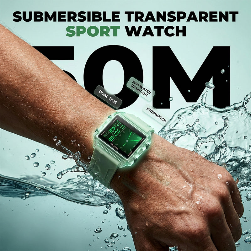 ⌚50% DE RÉDUCTION💎Montre digitale transparente étanche – Design vintage, affichage clair – Résiste aux éclaboussures, confortable au poignet – parfaite pour un look rétro-futuriste au quotidien✨
